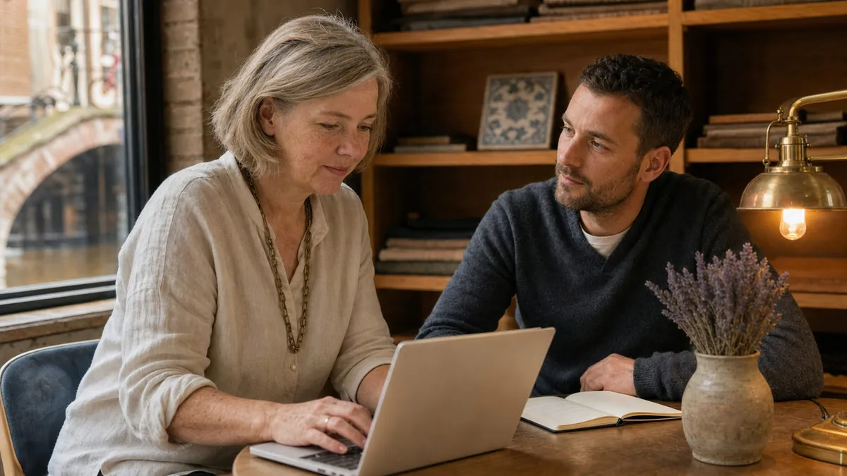 MKB-ondernemer aan haar laptop met een onafhankelijke ERP-adviseur naast haar
